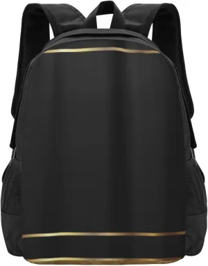 Gold Damask And Black Design Lightweight Packable Backpack Travel Casual Hiking Daypack Foldable Backpack For Men Women