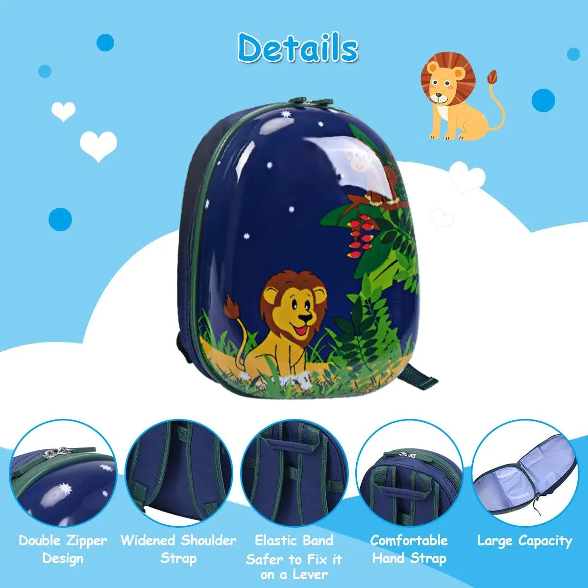 Goplus 2PC Kids Luggage, 12" & 16" Kids Carry On Luggage Set with 4 Spinner Wheels, Lightweight Rolling Spinner Suitcase for Children Toddlers Boys and Girls Travel