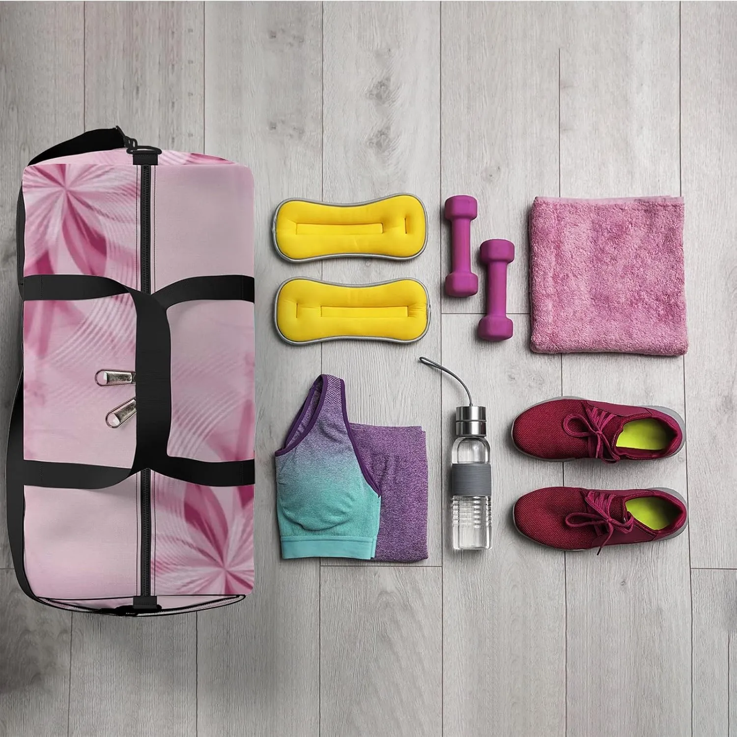 Grafic Design Business Cards Fractal Image Sports Bag Tote Bag Waterproof Gym Bag with Shoulder Strap Zipper 2 Side Pockets for Men and Women, Travel and Storage Shoulder Bag.