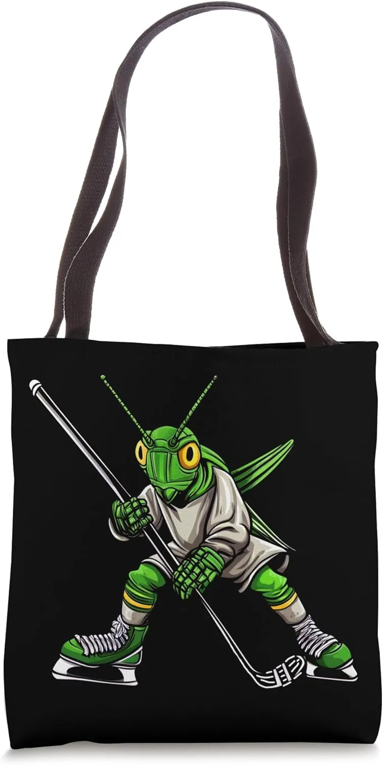 Grasshopper Ice Hockey Player Tote Bag