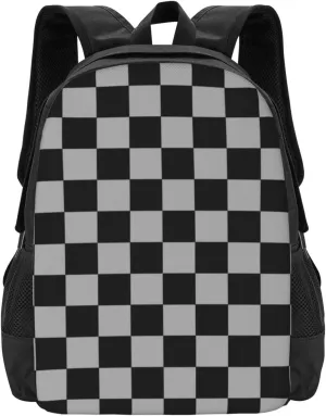 Gray Black Checkers Lightweight Packable Backpack Travel Casual Hiking Daypack Foldable Backpack For Men Women