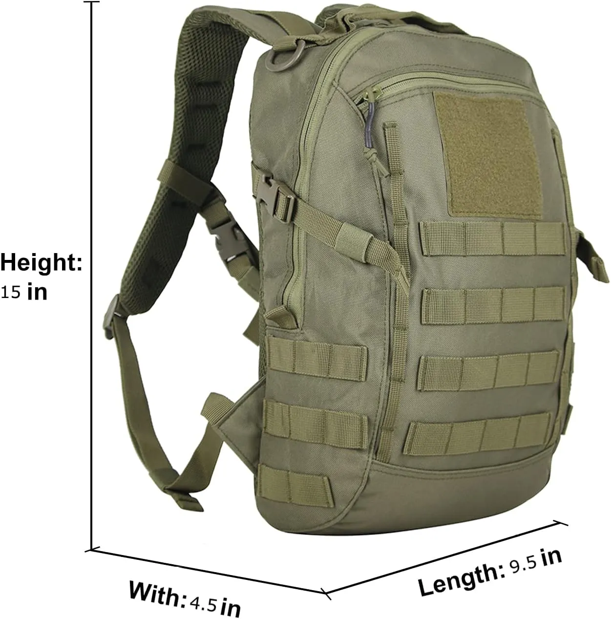 Greencity Small School Backpack Waterproof Daypack Tactical Molle Backpack Fits 17 inch Laptop for Men for Women