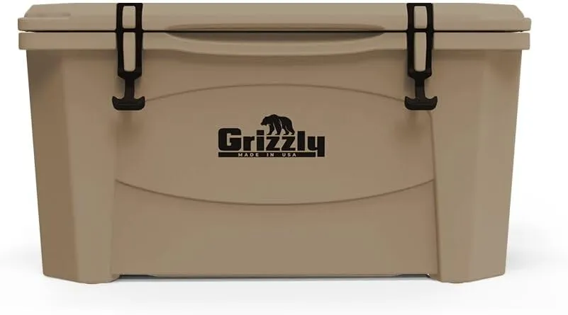 Grizzly 60 Cooler | 60 qt Ice Chest Durable Rotomolded Insulated | Made in USA | Warranty for Life | For Beach Boat Camping Fishing Hunting | G60