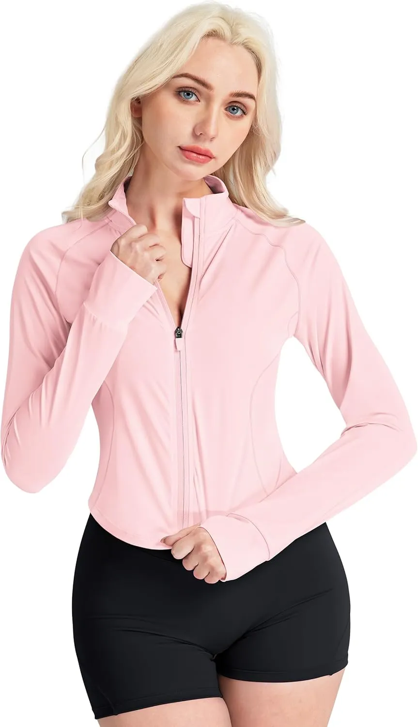 GYM RAINBOW Women's UPF 50  Sun Protection Jacket Cooling Cropped Lightweight Sun Shirt Running Jacket Outdoor Hiking