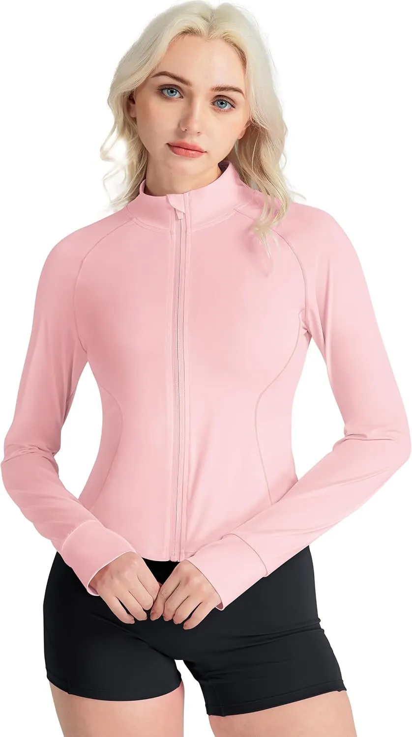 GYM RAINBOW Women's UPF 50  Sun Protection Jacket Cooling Cropped Lightweight Sun Shirt Running Jacket Outdoor Hiking