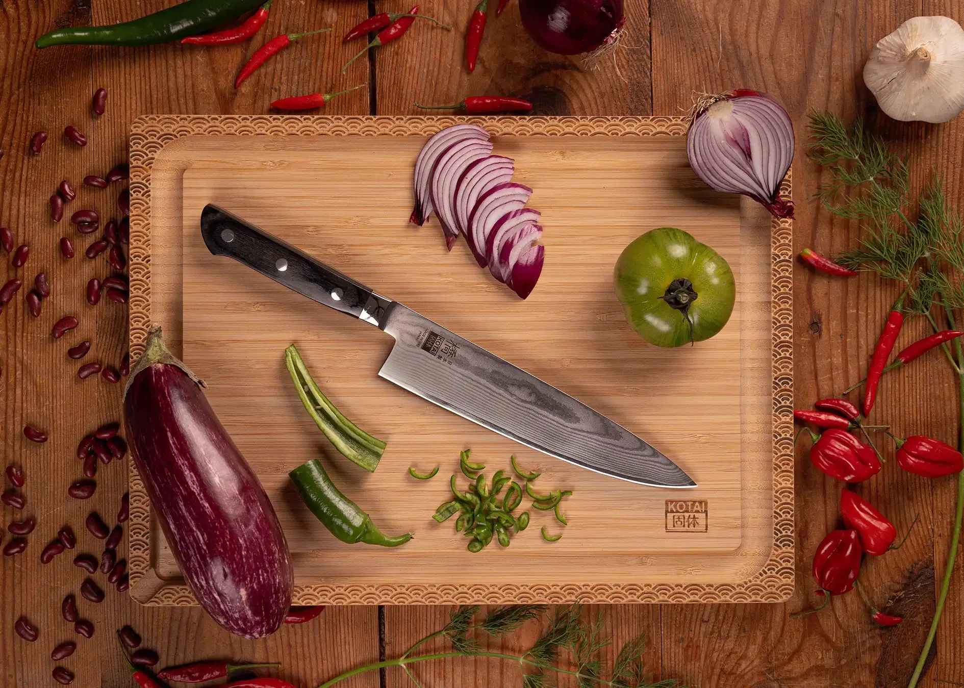 Gyuto Chef Knife 200 mm - Hashi Damascus Collection