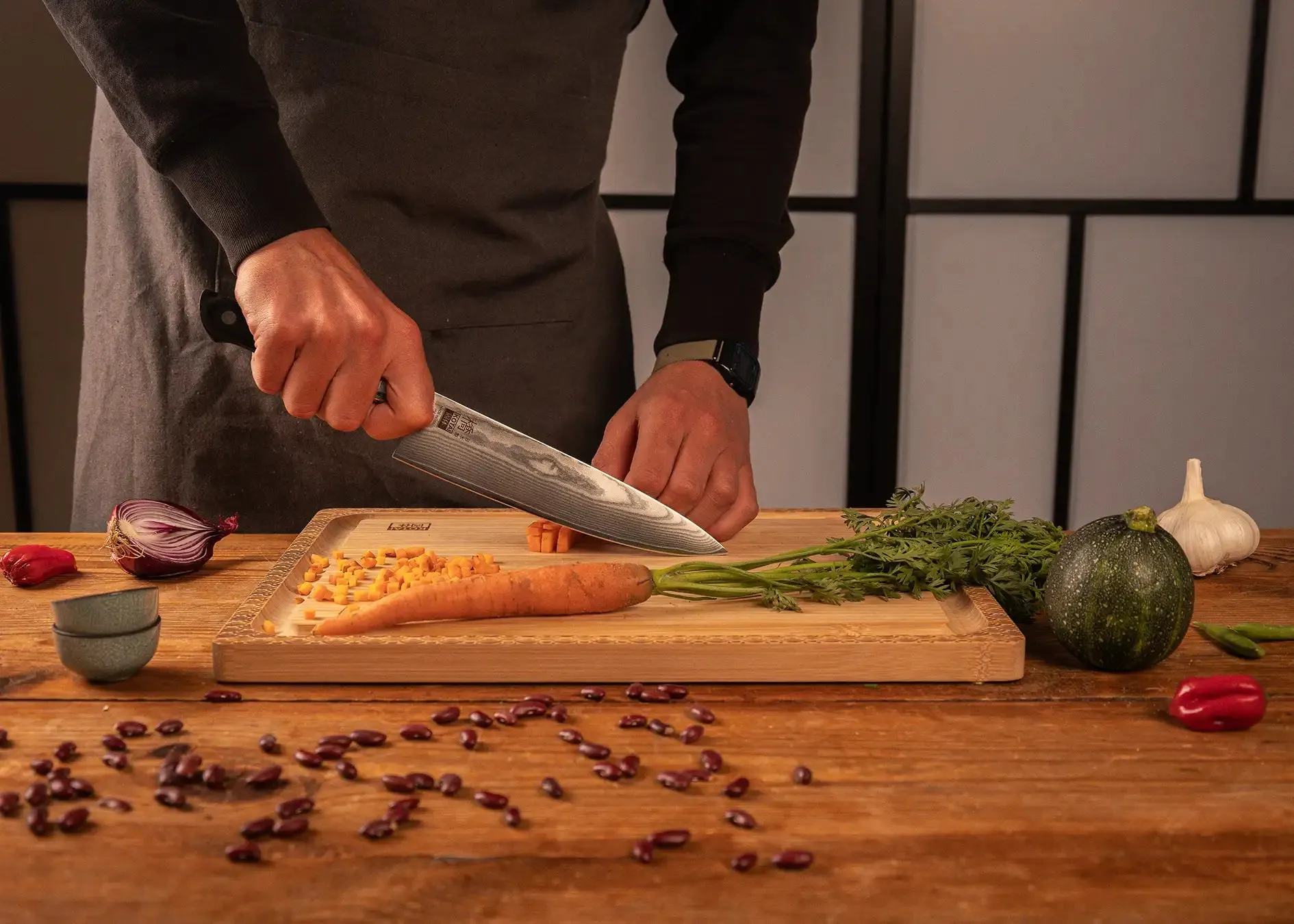 Gyuto Chef Knife 200 mm - Hashi Damascus Collection