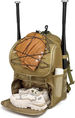 HAMBOLY Baseball & Softball Bag for Adult and Youth with Shoe Compartment, Waterproof Equipment Bag Backpack for Baseball Softball Bat Helmet, with Fence Hook Design