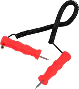 Handheld Ice Chisel with Orange Neck Strap Portable Ice Breaking Tool for Snow Removal and Efficient Chiseling Essential Winter Accessory for Outdoor Activities