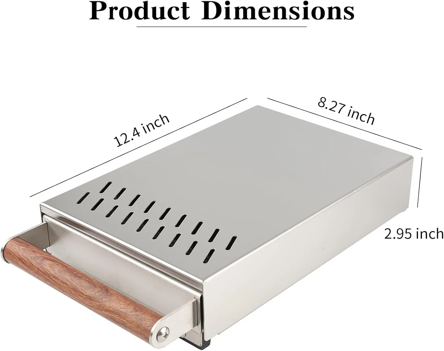 Handle Drawer Knock Box, Stainless Steel Detachable Coffee Stick Tapping Container, Shock-Absorbing And Durable Barista Style Tapping Box, Detachable Tapping Stick, Wooden Handle (Silver)