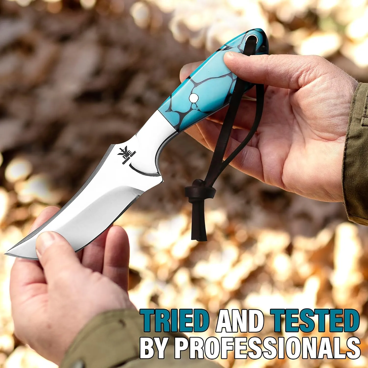 Handmade Cowboy Knife for Men & Women,Outdoor Camping Hiking Knife,Stainless Fixed Blade 7.5’’ Gift for Boy Friend, Full tang knife