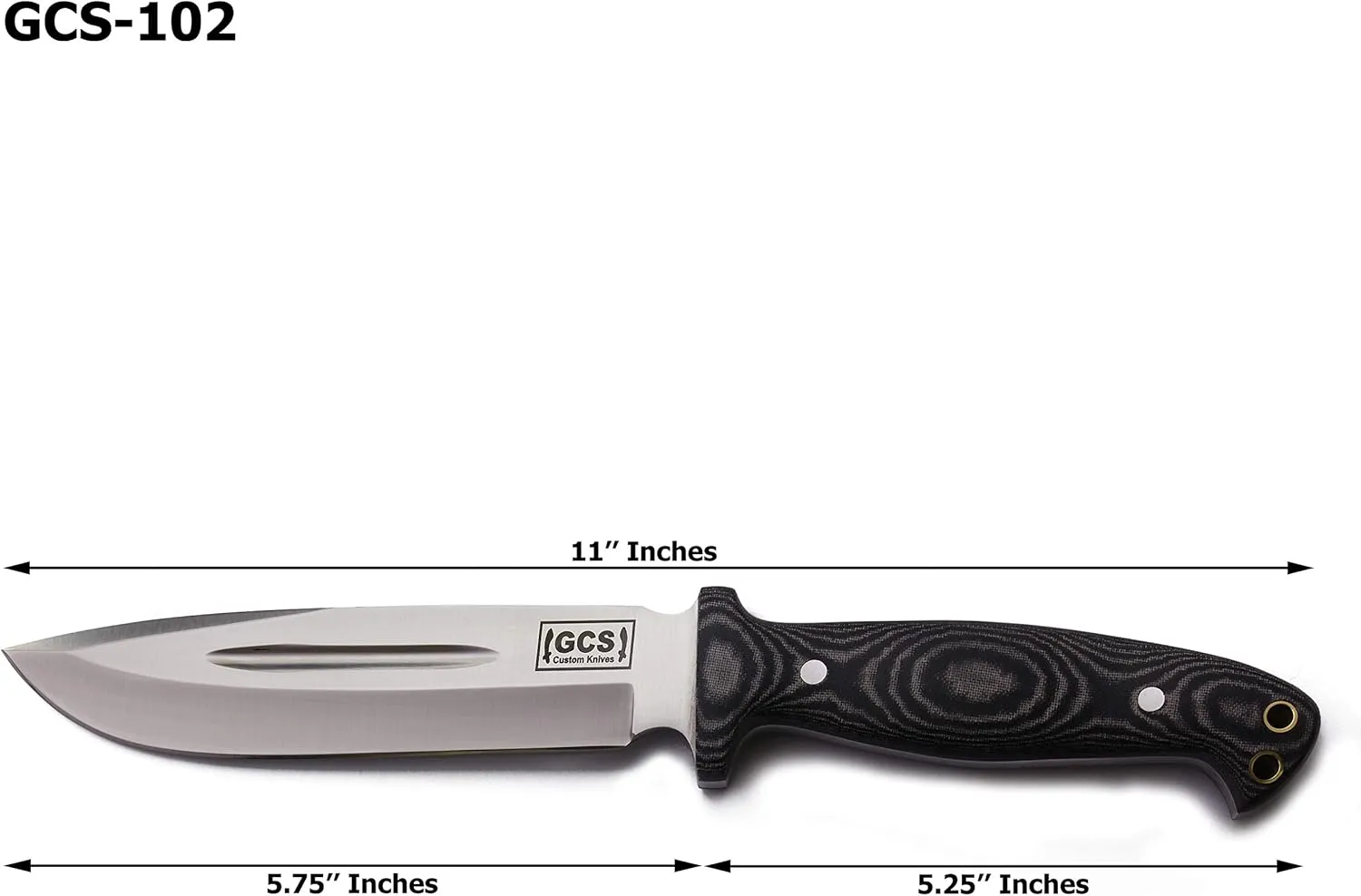 Handmade D2 Tool Steel Hunting Survival Knife with Micarta Handle, Leather Sheath, and Sharpening Stone - GCS102
