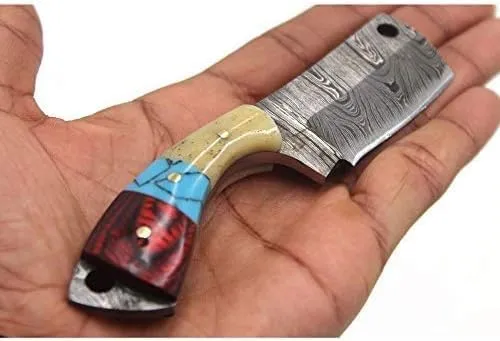 Handmade Fixed Blade Skining Hunting Knife With Leather Carrying Case (Multi-Color-DS)