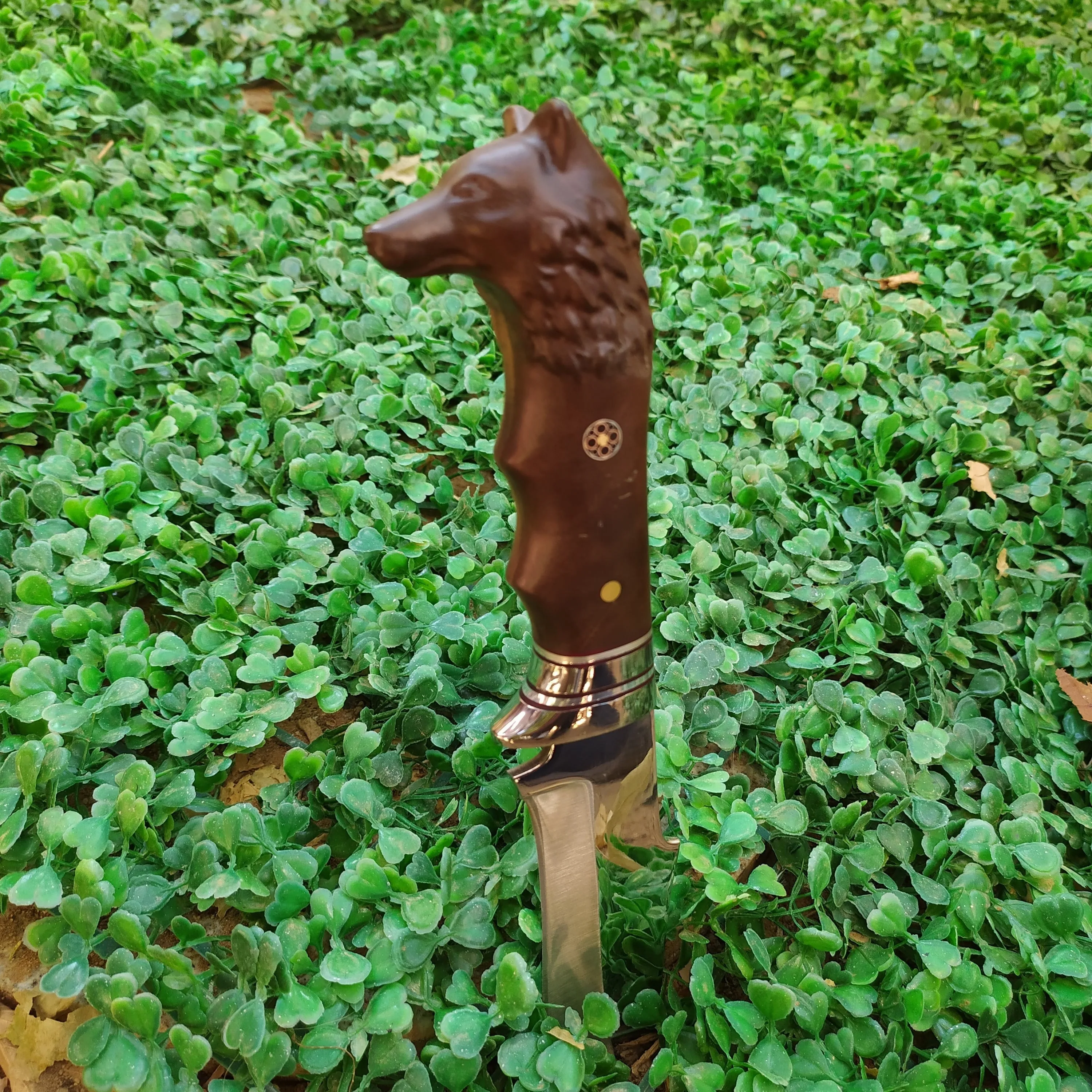 Handmade Wolf Print Fixed Blade Knife