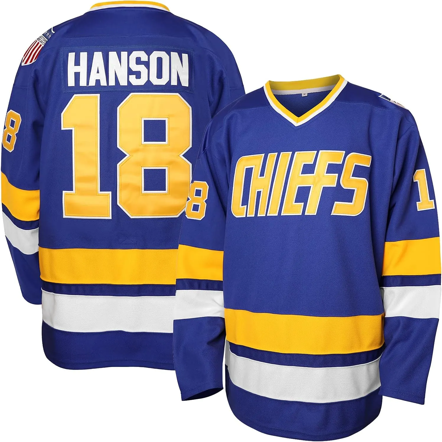 Hanson Brothers Jersey, Charlestown Chiefs 16,17,18 Slap Shot Ice Hockey Movie Jersey