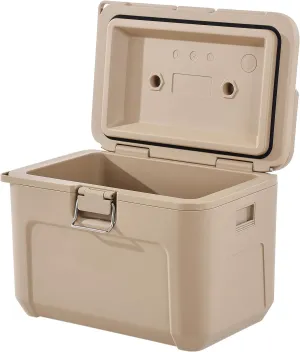 Happybuy 16.5QT Hard-Shell Portable Cooler – Lightweight Insulated Cooler with 48-Hour Ice Retention, Ergonomic Handles & Cup Holder, Ideal for Family Picnics, Camping & Short Trips