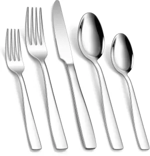 HaWare 18/10 Stainless Steel Flatware, 20-Piece Silverware Set Service for 4, Fancy Tableware Cutlery Set for Home Restaurant, Include Knife Fork Spoon, Mirror Finish Eating Utensils, Dishwasher Safe