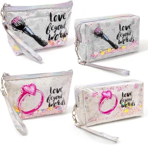 Heart & Love Cosmetic Bag for Women & Girls | Gift-Ready Waterproof PU Leather Makeup Organizer | Travel-Friendly Compact & Large Sizes (7” & 9”)