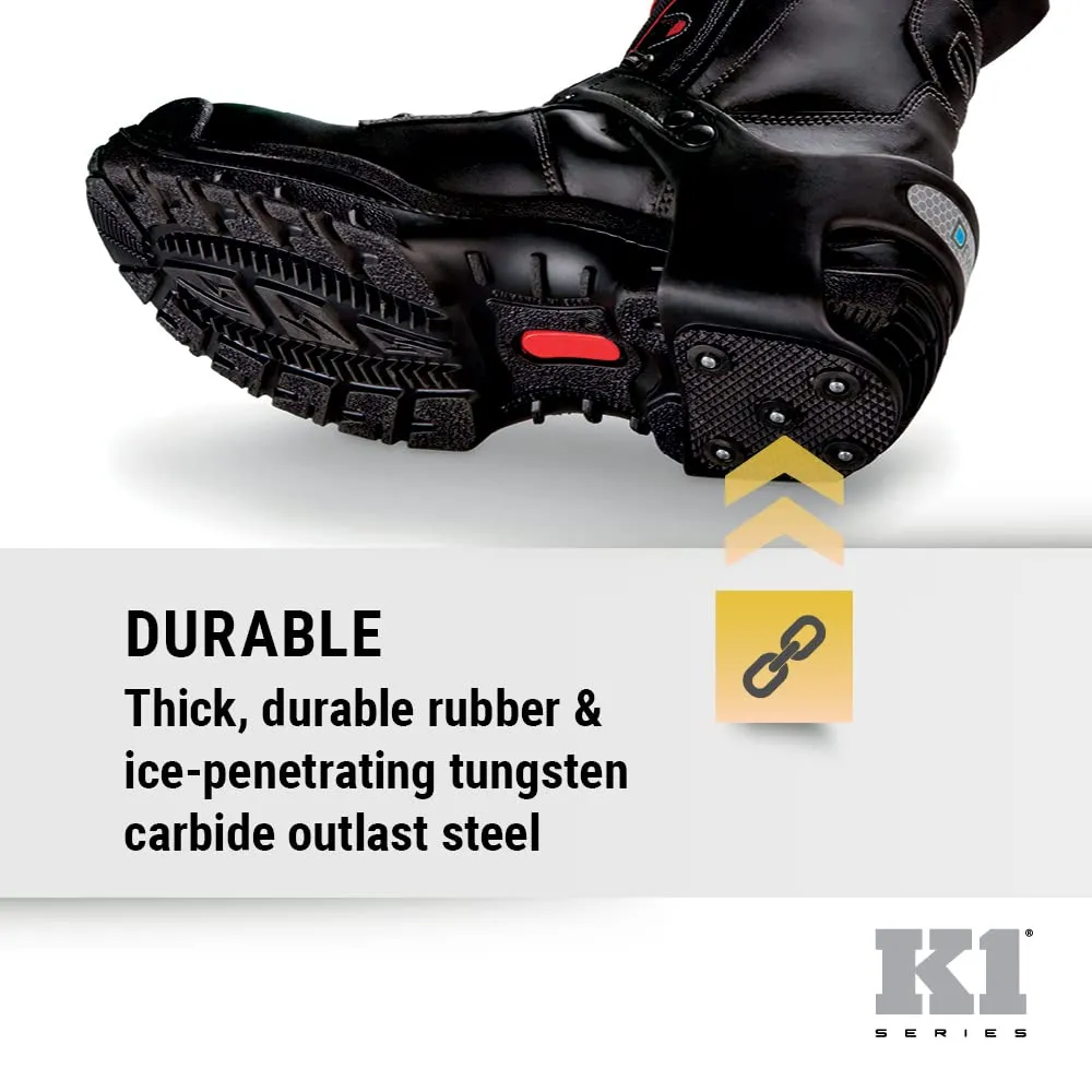 Heel Footwear Traction Aids, Tungsten Ice Cleat Spikes, Adjustable Strap, Unisex, Large, V6770170-L