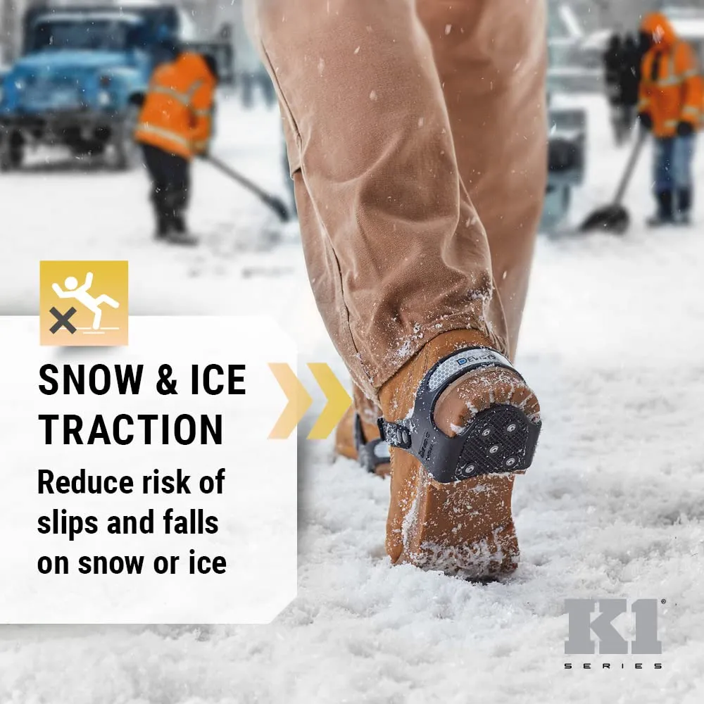 Heel Footwear Traction Aids, Tungsten Ice Cleat Spikes, Adjustable Strap, Unisex, Large, V6770170-L
