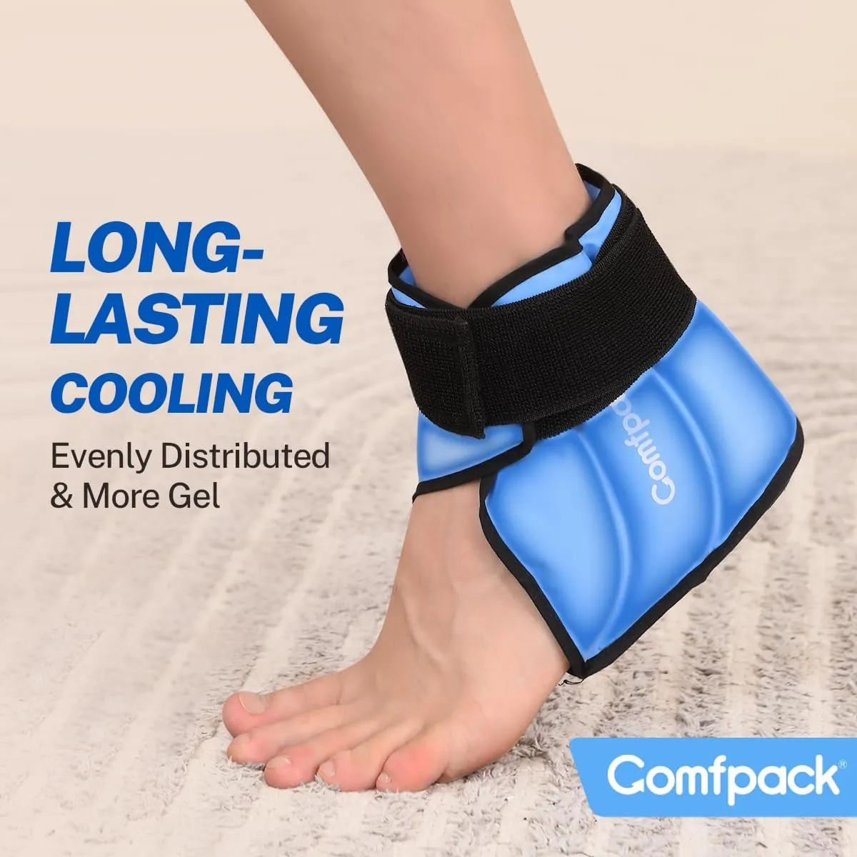 Heel Ice Pack for Plantar Fasciitis, Reusable Hot Cold Therapy Foot Ankle Wrap Achilles Tendonitis, Sprain, Swelling, Pain, Sports Injuries