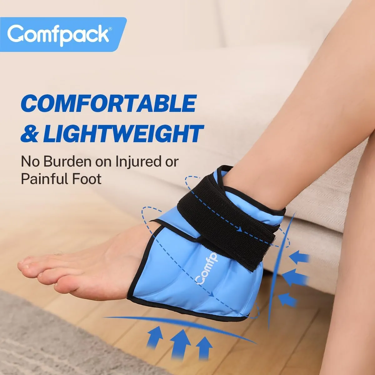 Heel Ice Pack for Plantar Fasciitis, Reusable Hot Cold Therapy Foot Ankle Wrap Achilles Tendonitis, Sprain, Swelling, Pain, Sports Injuries