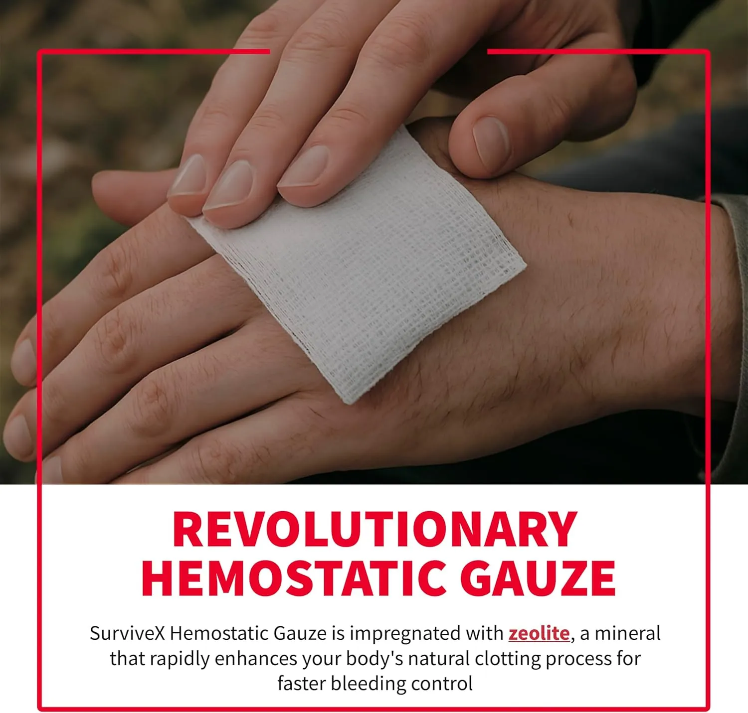 Hemostatic Gauze - Quick Blood Clotting Gauze for Wounds - Trauma Kit Hemostatic Dressing - 3 in x 4 FT - 2 PCS