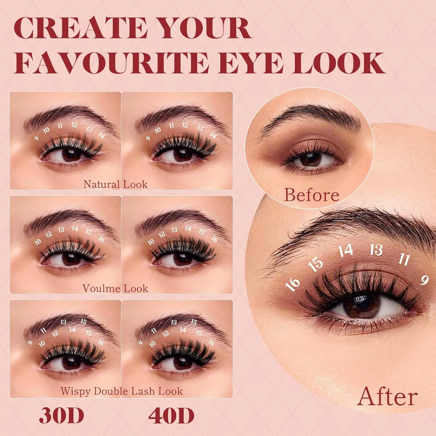 Higu clace DIY Lash Extension Kit, 320pcs Lash Clusters, with Eyelash Bond and Seal Cluster Lashes Glue Remover Lashes Applicator for D curl Eyelash Extension Natural Look at Home(30D 40D-Kit)