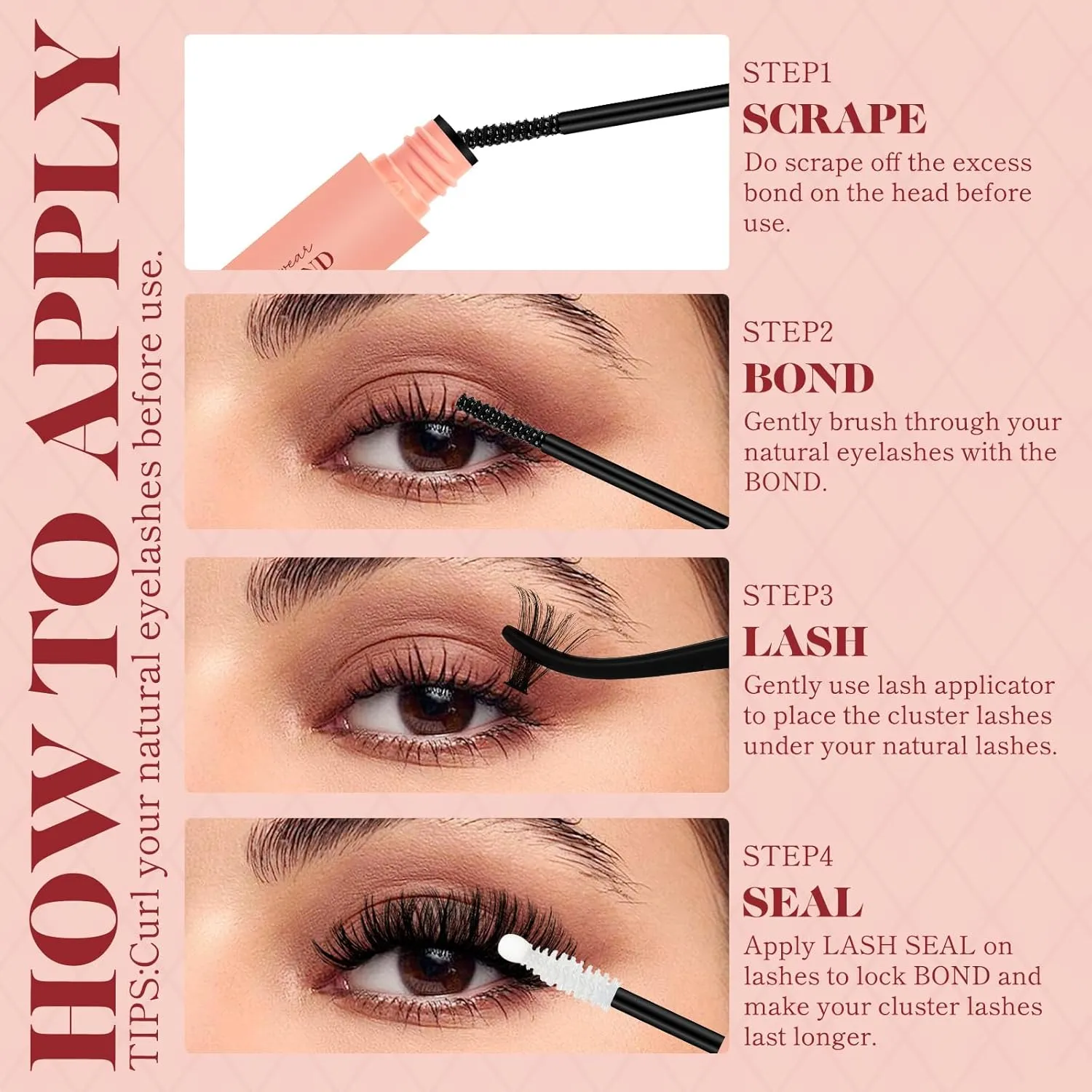 Higu clace DIY Lash Extension Kit, 320pcs Lash Clusters, with Eyelash Bond and Seal Cluster Lashes Glue Remover Lashes Applicator for D curl Eyelash Extension Natural Look at Home(30D 40D-Kit)