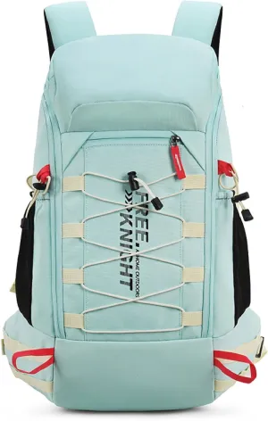 Hiking Backpack Waterproof Lightweight Casual Daypack with Rain Cover, Outdoor Sport Travel Camping Bag,Milky green,40L