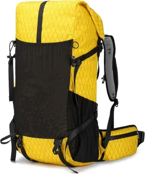 Hiking Backpack,40L to 50L Extra Large Capacity Hiking Bag, Internal Frame Camping Backpack, Upgraded X-PAC Lightweight Sport Daypack Travel Backpack Fit For Mountain Climbing Camping(Yellow)