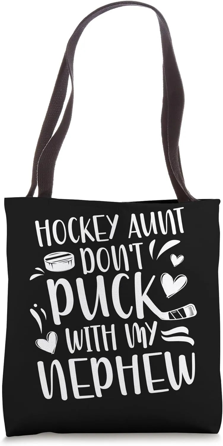 Hockey Aunt Of A Hockey Player Funny Hockey Auntie Tote Bag