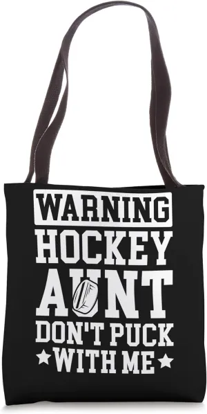Hockey Aunt Of A Hockey Player Funny Hockey Auntie Tote Bag