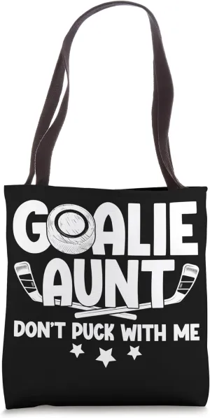 Hockey Goalie Aunt Funny Ice Hockey Keeper Auntie Tote Bag
