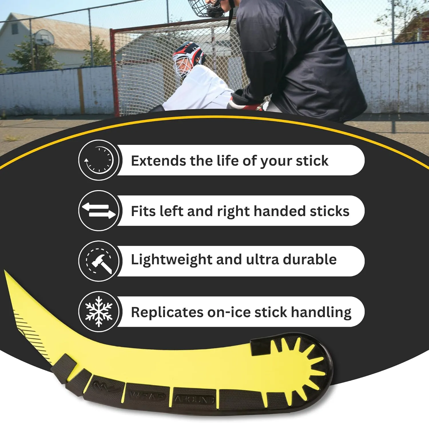 Hockey Stick Blade Protector for Off Ice Training - Long Lasting -Cuts to Fit Junior, Senior Sticks - Hockey Training Equipment, Accessories, Gear