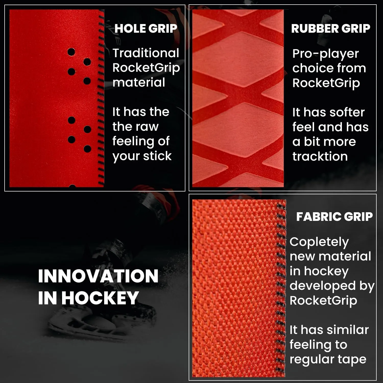 Hockey Stick Hole Replacement Grip - Better Than Grip Tapes - Long Lasting Premium Quality Easy to Install Ice Hockey Sports Grip for Adults and Kids