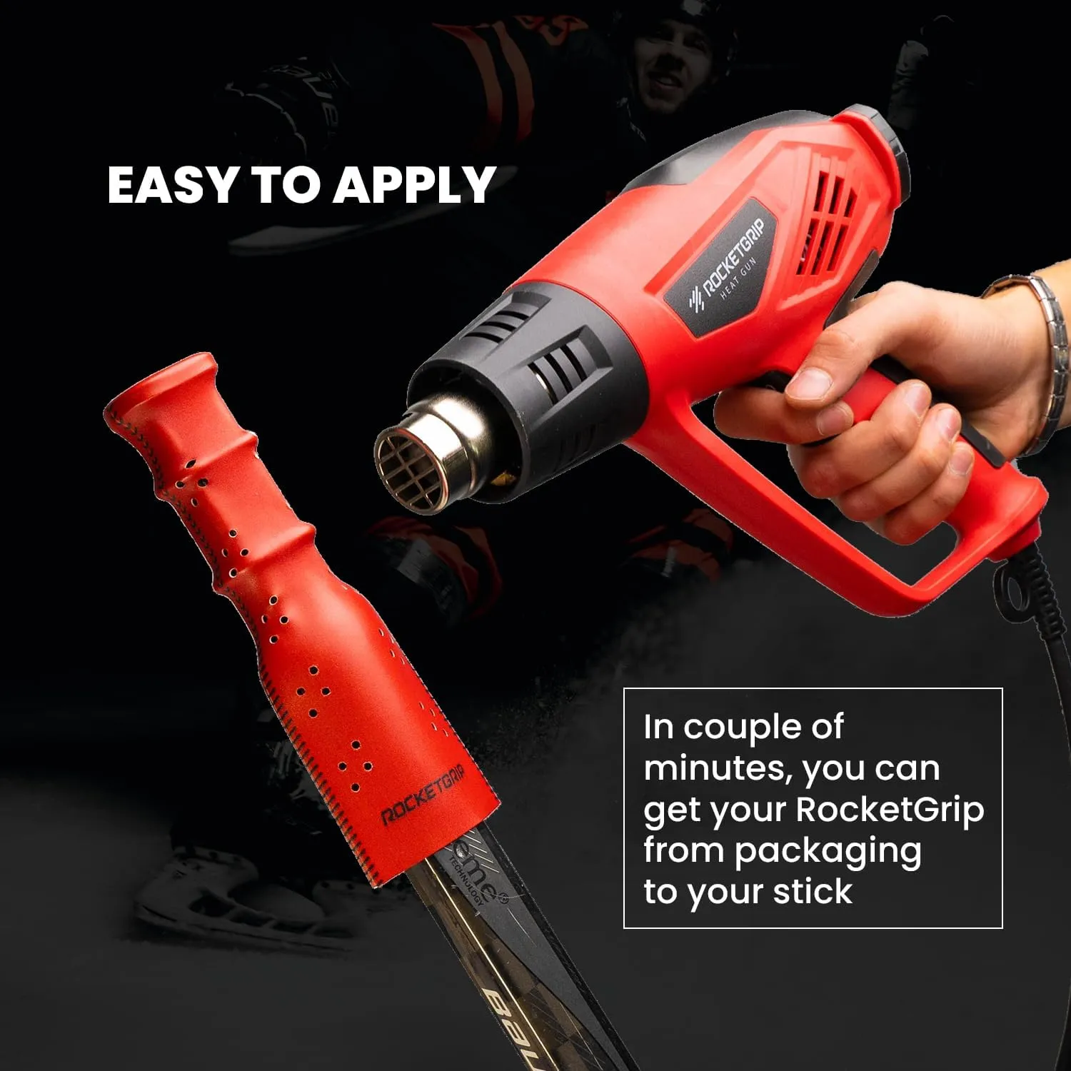 Hockey Stick Hole Replacement Grip - Better Than Grip Tapes - Long Lasting Premium Quality Easy to Install Ice Hockey Sports Grip for Adults and Kids
