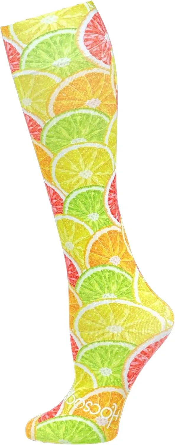 Hocsocx Citrus Slice Socks Performance Liner Moisture-Wicking Protection for Field Hockey, Ice Hockey, and Soccer