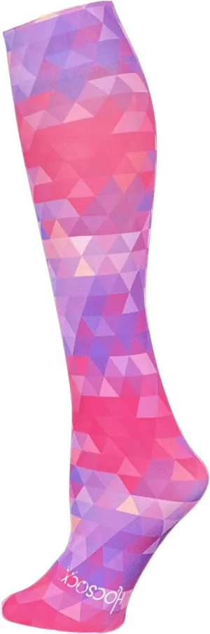 Hocsocx Pink Kaleidoscope Performance Liner Socks Moisture Wicking Protection for Field Hockey Soccer Ski Horseback Riding, Medium