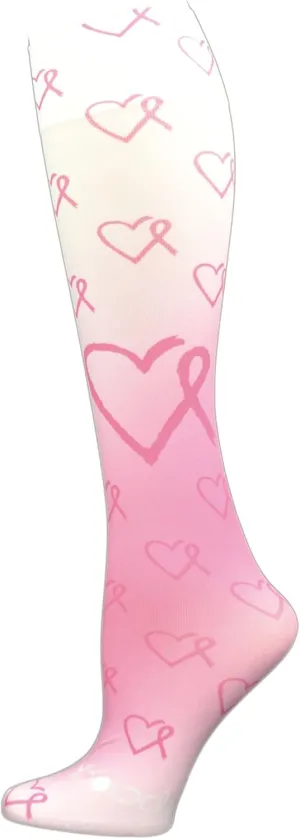 HOCSOCX Womens/Girls Shin Guard Women's/Girl's Rash UNDER Sport Socks Large Shoe Size Pink Ribbon 11.5-14