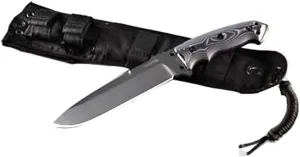Hogue EX-F01, 7" Fixed Blade Knife, Drop Point Blade, G10 Frame, A2 Black Kote, G-Mascus Black Scales