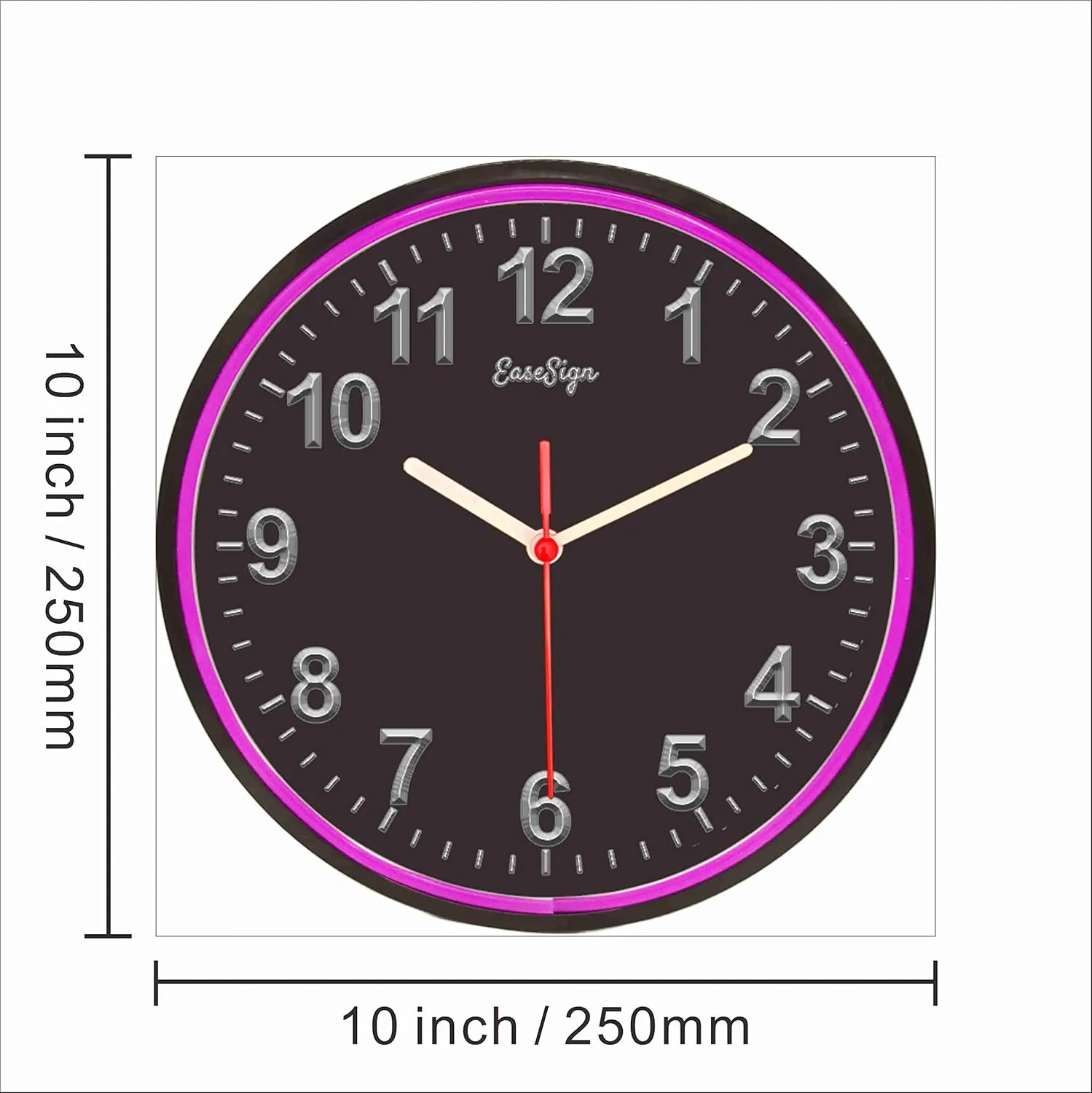 Home Decor LED Flexible Flex Neon Wall Clock 6 Colors 10" (Green)