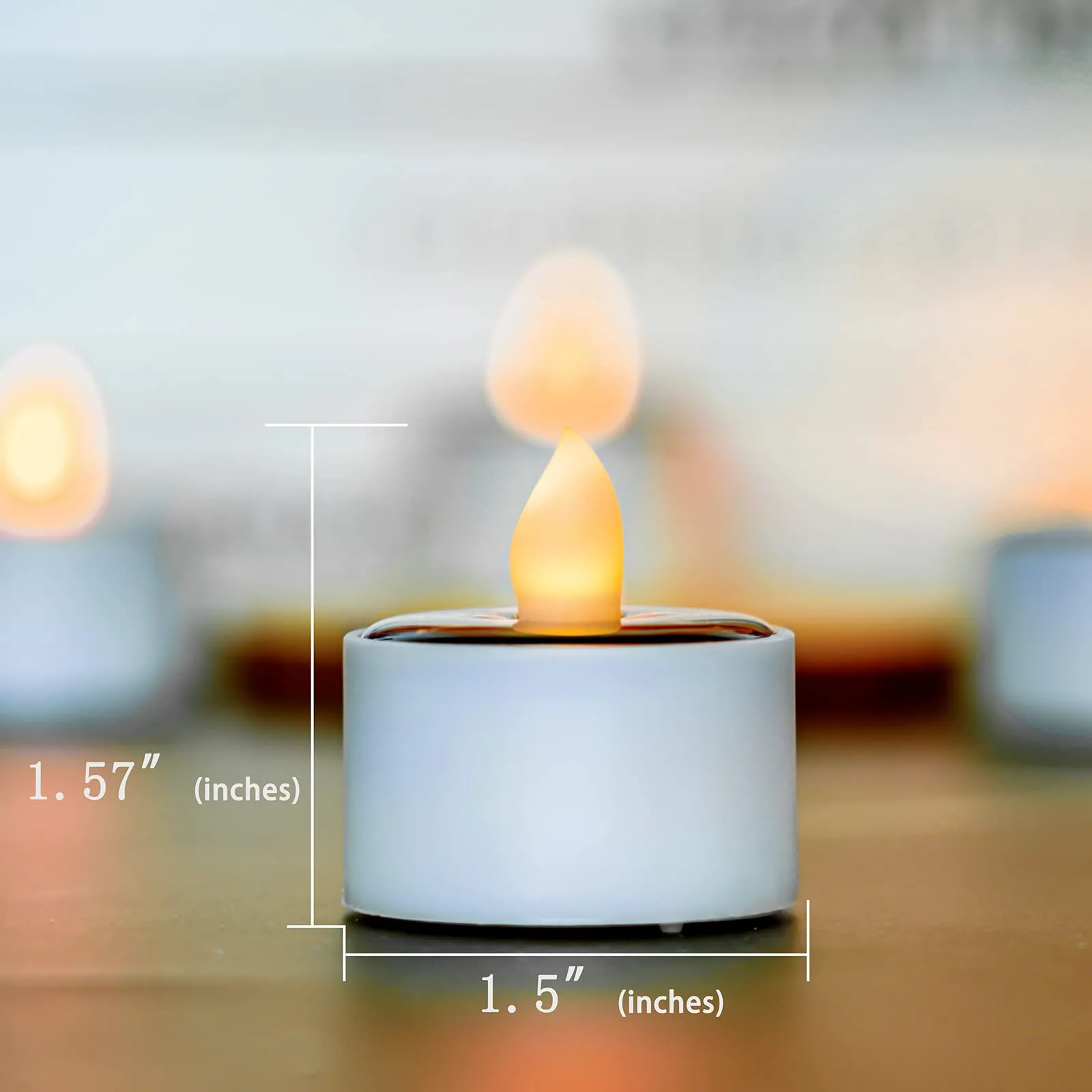 Homemory Solar LED Tea Light Candles for Lantern Garden Camping and Home Decor, Pack of 8, Warm White