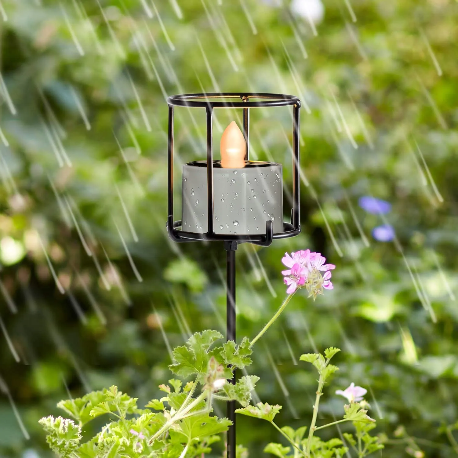 Homemory Solar LED Tea Light Candles for Lantern Garden Camping and Home Decor, Pack of 8, Warm White