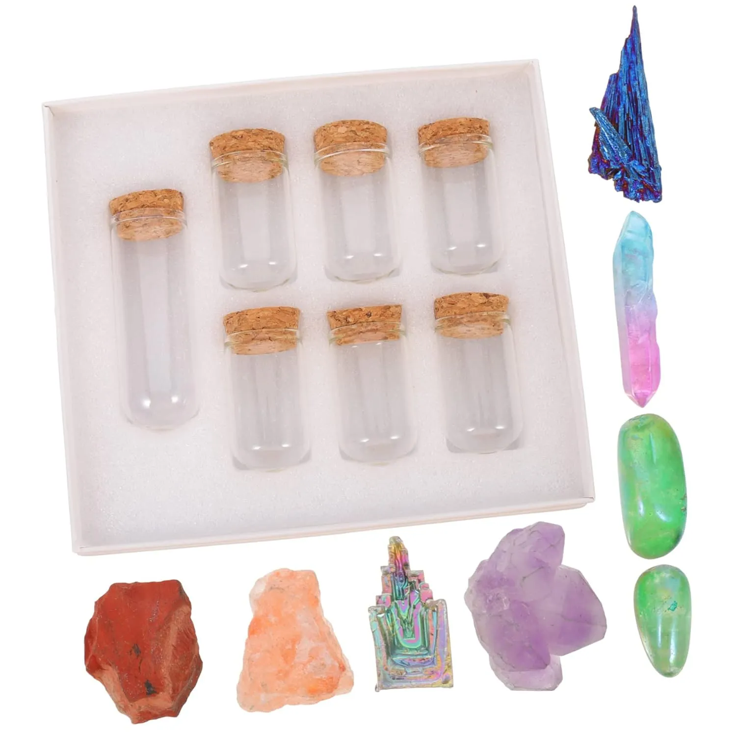 Homoyoyo 7pcs Irregular Natural Stone Specimen for Boys and Girls Education and Home Decor Unique Samples for Creative Learning and Decorative Use