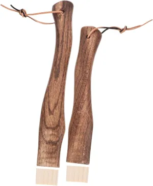 Housoutil 2Pcs Short Curved Wooden Axe Handle Replacement Durable Solid Wood Ergonomic Design for Easy Handling for Hatchet and Hammer Use Compact for Outdoor Tasks
