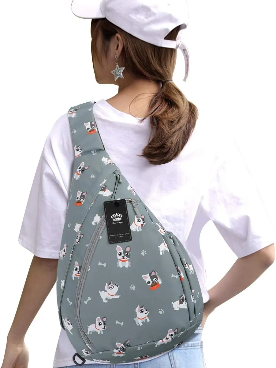 HUA ANGEL Crossbody Sling Bag for Men & Women Lightweight Waterproof Chest Shoulder Bag for Travel Hiking & Everyday Use