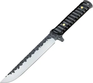 HUAAO 11.6'' Fixed Blade Knife With Sheath, Japanese Katana Full Tang With Ebony Handle for Hunting Camping Survival (Drop Point Blade)
