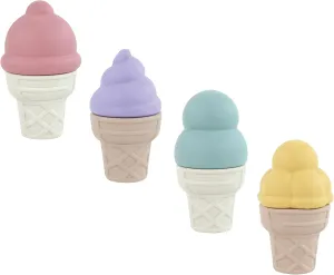 Hudson Baby 4pc Silicone Ice Cream Toy Set, Multicolor, One Size