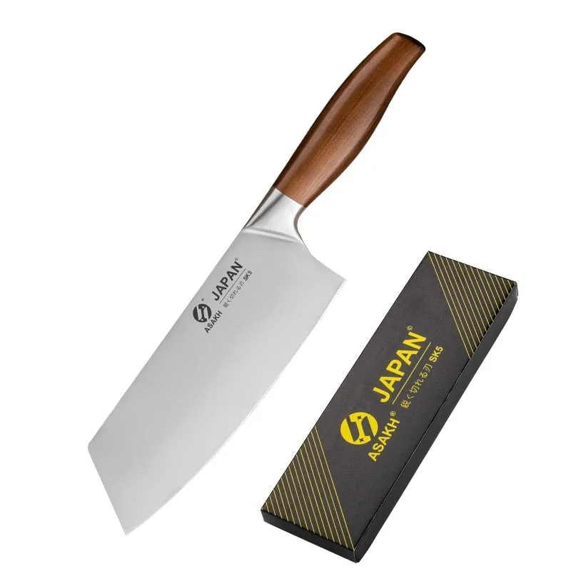 HULIANFU Stainless Steel Japanese Chef Knives Set Meat Fish Vegetables Chopping Cleaver Butcher Knife Chinese Kitchen Knife with Gift Box